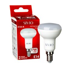 LED лампа Е14 R50 7W нейтральна біла 4100К SIVIO — купити в інтернет-магазині «Світлонія»