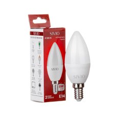 LED лампа Е14 С37 8W нейтральна біла 4100К SIVIO — купити в інтернет-магазині «Світлонія»