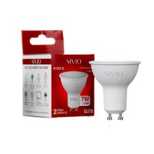 LED лампа GU10 MR16 7W нейтральна біла 4100К SIVIO — купити в інтернет-магазині «Світлонія»