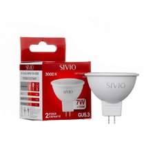 LED лампа GU5.3 7W MR16 3000К SIVIO — купити в інтернет-магазині «Світлонія»