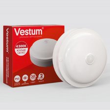 Светодиодный круглый светильник ЖКХ Vestum 15W 4500K 220V с датчиком движения 1-VS-7107 — купить в интернет-магазине «Світлонія»