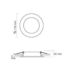 LED світильник Back вбудований круглий VIDEX 9W 5000K