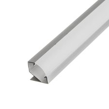 LED профиль угловой ЛПУ (17х17мм) 2м с рассеивателем в комплекте