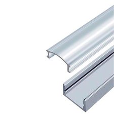 LED профиль накладной ЛП-7 не анодированный белый (15х6мм) 2м с рассеивателем в комплекте