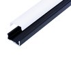LED профіль накладний ЛП не анодований,чорний (15х6мм) 2м з білим розсіювачем у комплекті