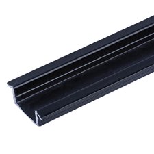 LED профіль чорний врізний ЛПВ-7 не анодований (16х7мм) 2м з матовим розсіювачем у комплекті