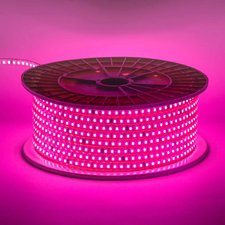 Светодиодная лента розовая 220V герметичная AVT smd2835 120LED/м 9Вт/м IP65 11х5.5mm