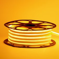 Неоновая лента светодиодная желтая 24V силикон 6х12 AVT - smd2835 120LED/м 9Вт/м IP65