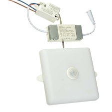 Светодиодный светильник с датчиком движения Sensor Ester квадратный 9 Вт 5000К IP40