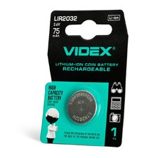 Аккумулятор литиевый Videx LIR2032 1шт BLISTER CARD — купить в интернет-магазине «Світлонія»