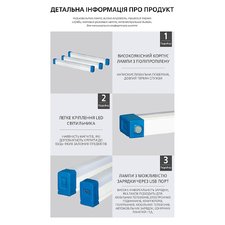 Світлодіодний лінійний світильник 32см USB на акумуляторах з магнітами