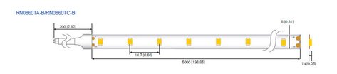 LED стрічка RISHANG 60-2835-12V-IP20 5,5W 463Lm 3000K 5м (RN0860TA-B-WW)