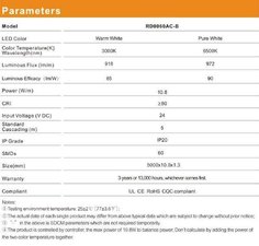 Світлодіодна стрічка RISHANG 60-5050-24V-IP20 10.8W 2700K/6500K 5м (RD0060AC-B-MW)