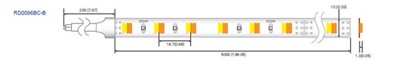 LED стрічка RISHANG 96-3528-24V-IP33 9W 2700K/6500K 5м (RD0096BC-B-MW)