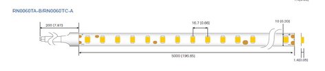 LED стрічка RISHANG 60-2835-12V-IP20 12W 956Lm 4000K 5м (RN0060TA-A-NW)