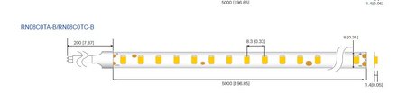 LED стрічка RISHANG 120-2835-12V-IP20 8,6W 122Lm Blue 5м (RN08C0TA-B-B)