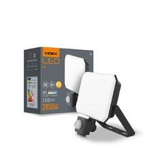 LED прожектор VIDEX F3 30W 5000K з датчиком руху 220V Black (VLE-F3-0305B-S) — купити в інтернет-магазині «Світлонія»