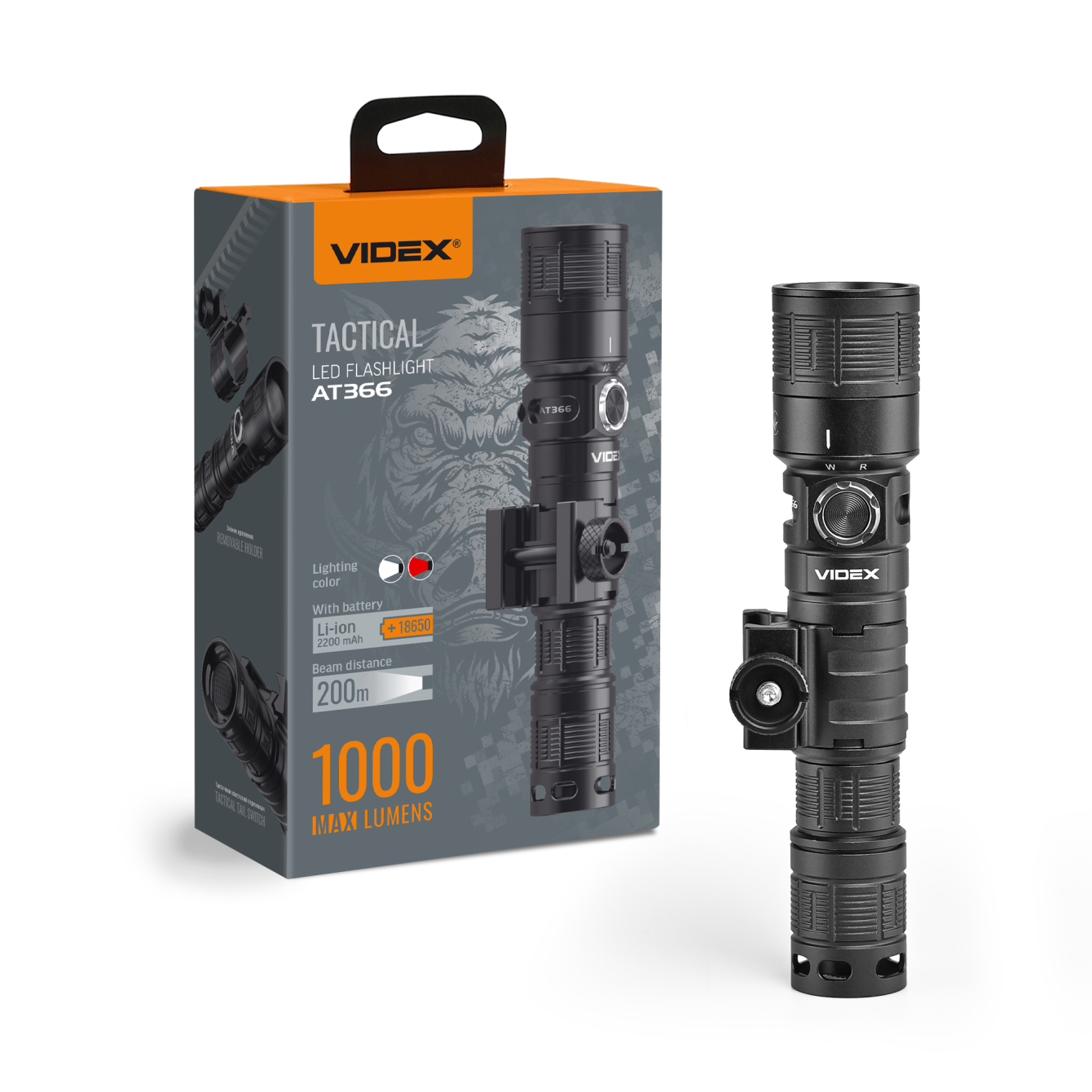 Тактический светодиодный фонарик VIDEX VLF-AT366 1000Lm 5000K
