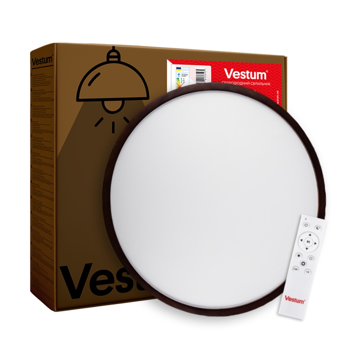 WOOD матовий 60W 375*60мм 3000К-6500К з ДК горіх