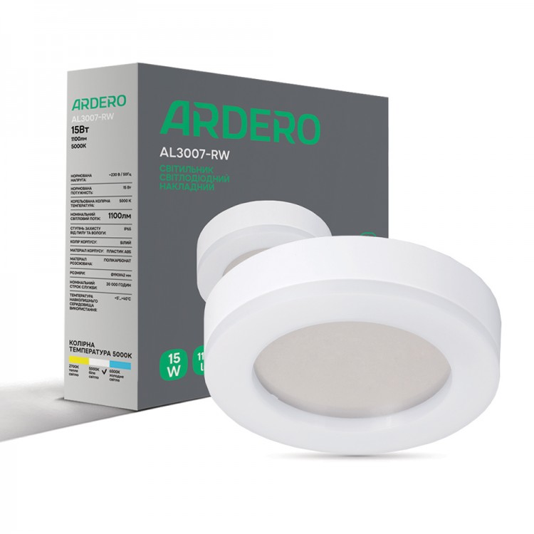Светодиодный накладной светильник Ardero AL3007-RW 15Вт 5000K белый