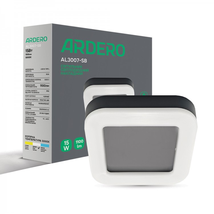 Светодиодный накладной светильник Ardero AL3007-SB 15Вт 5000K черный
