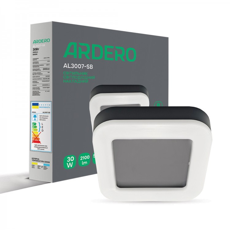 Светодиодный накладной светильник Ardero AL3007-SB 30Вт 5000K черный