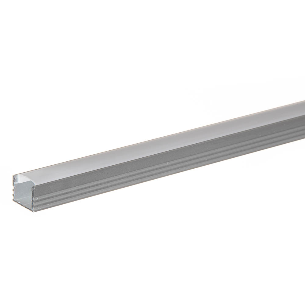LED профиль накладной глубокий анодированный ЛПВ-12 (16х12мм) 2м с рассеивателем в комплекте