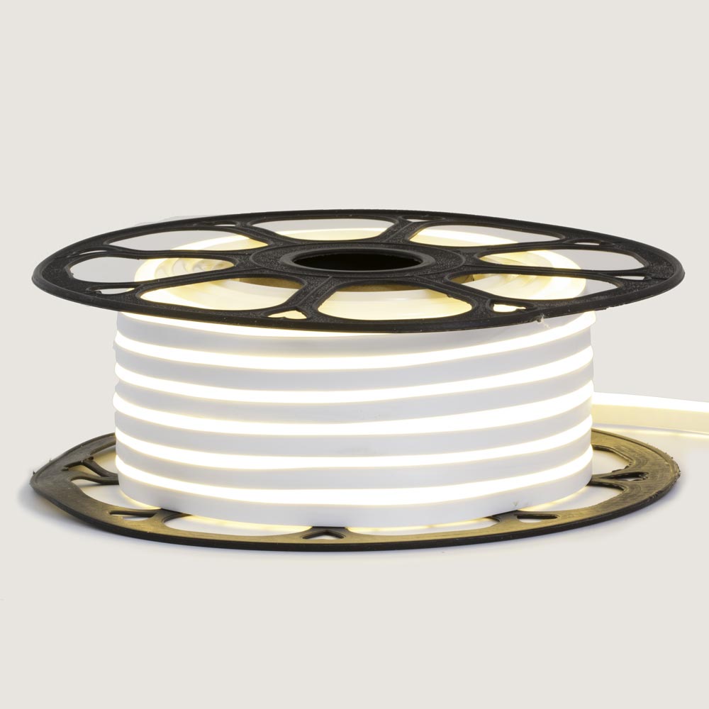 Неоновая лента светодиодная белая холодная 12V силикон 7000-8000К 6х12 AVT- smd2835 120LED/м 13Вт/м IP65