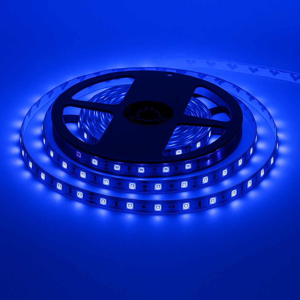 Светодиодная лента синяя 12V smd2835 60LED/м IP20