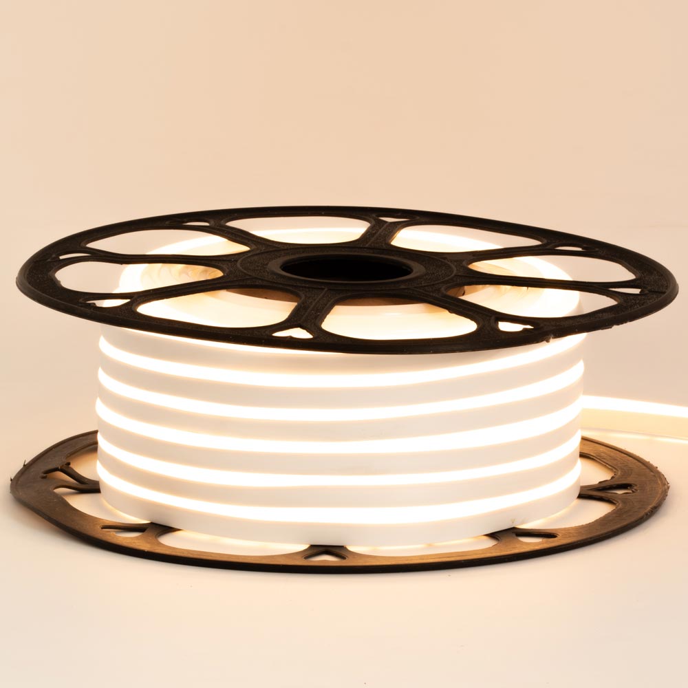 Неоновая лента светодиодная белая теплая 24V силикон 6х12 AVT - smd2835 120LED/м 9Вт/м IP65
