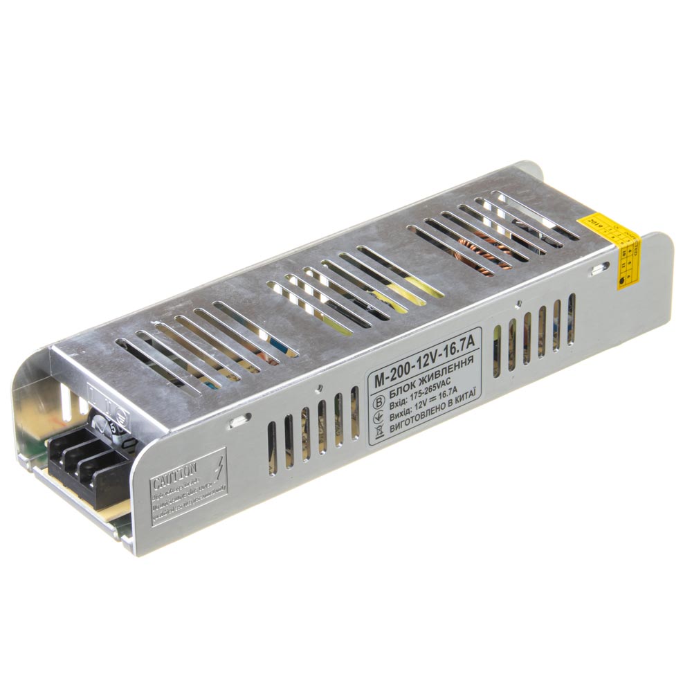 Блок питания 12V 16.7A 200Вт IP20 М