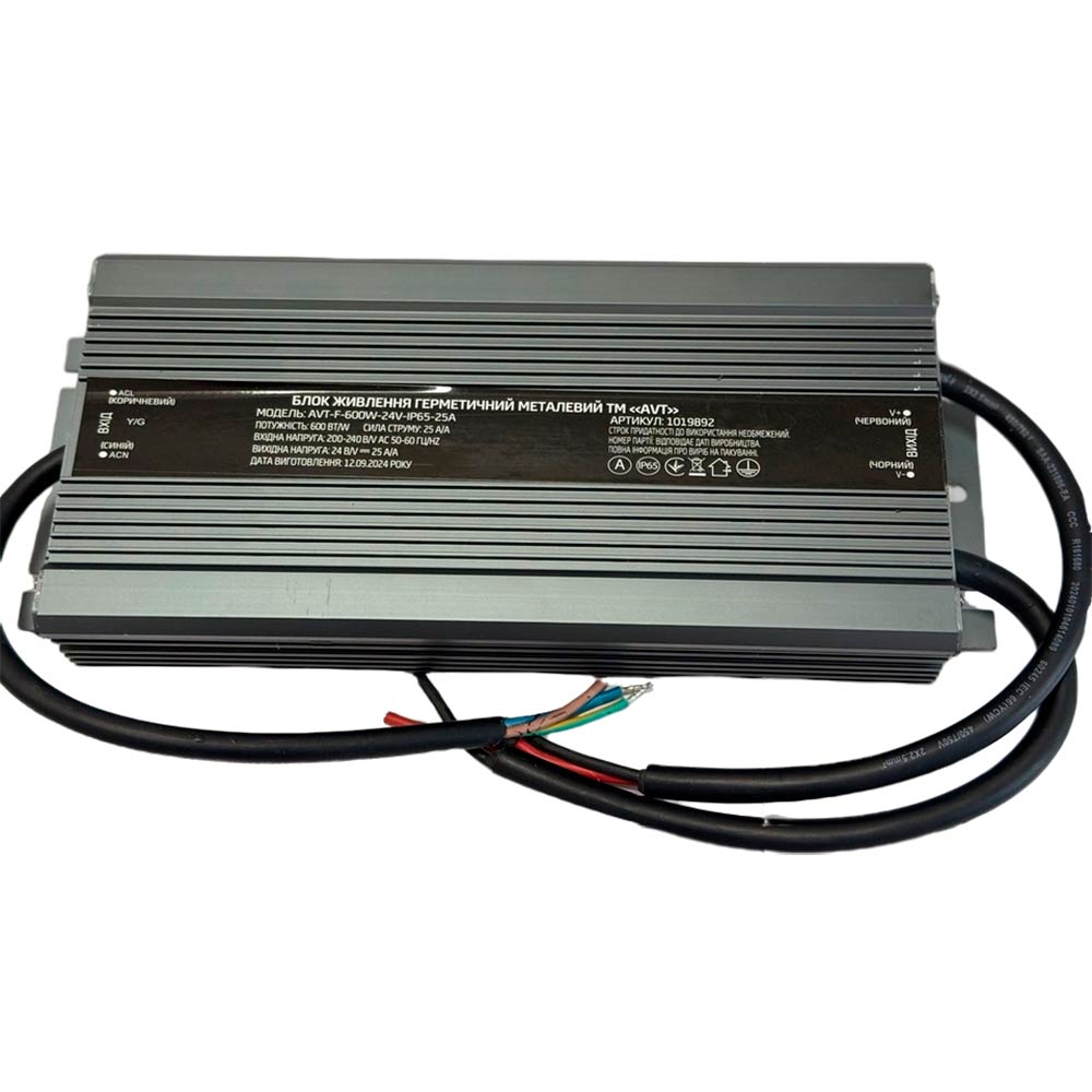 Блок питания 24V (герметичный) 25А 600Вт AVT