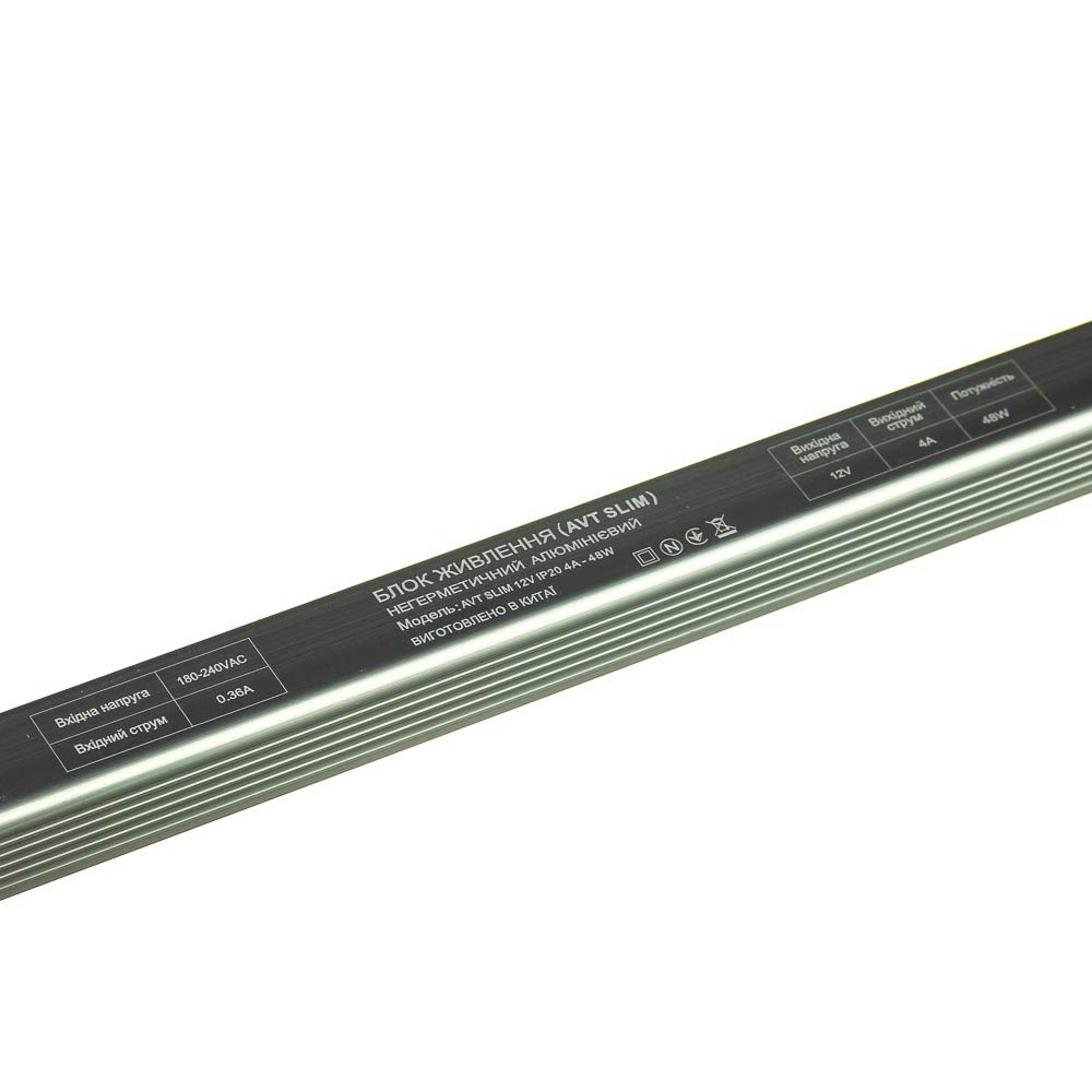Блок питания узкий 12 В 4А 48Вт IP20 AVT SLIM