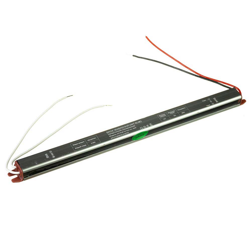 Блок живлення вузький 12 В 3А 36Вт IP67 AVT SLIM