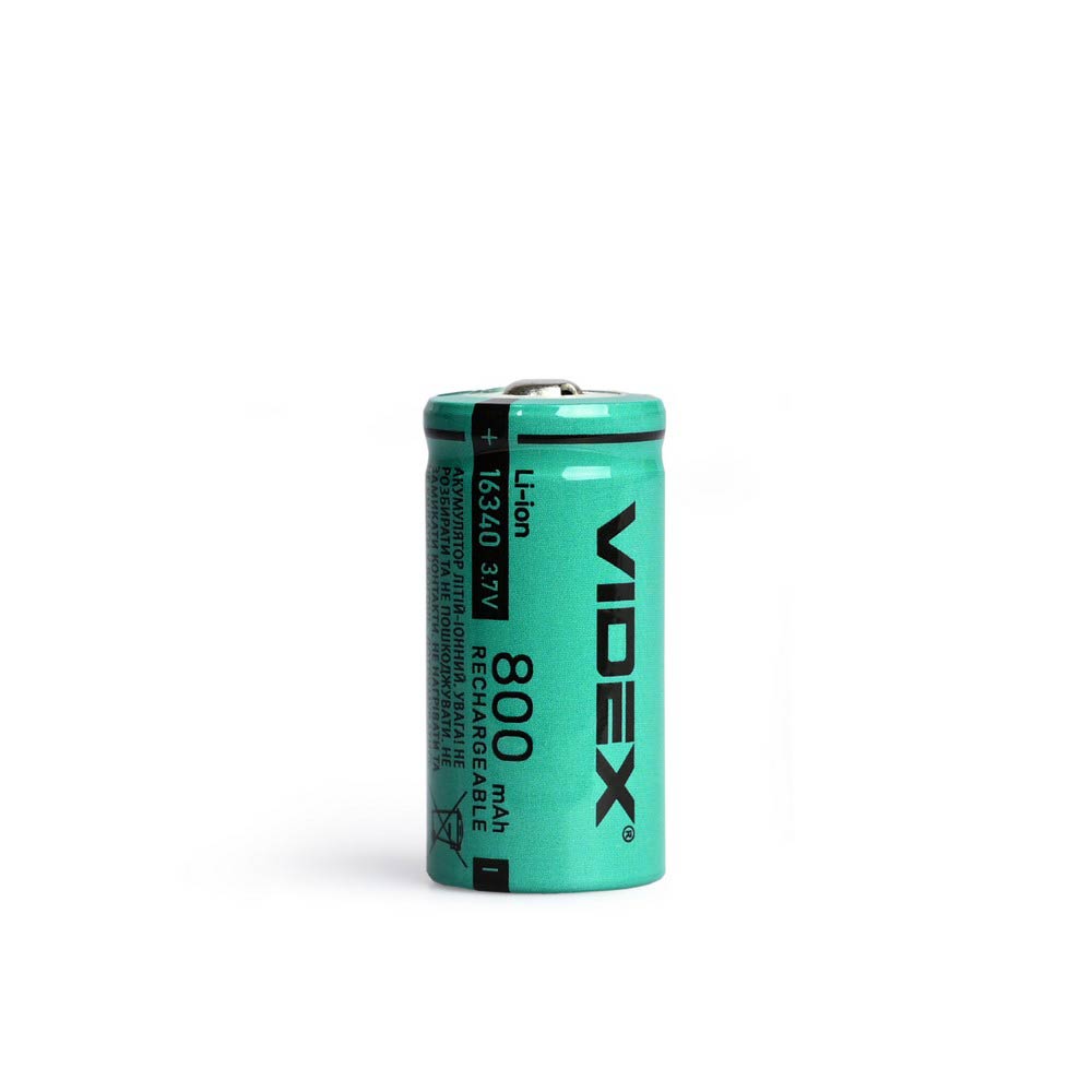 Аккумулятор Videx литий-ионный 16340 (без защиты) 800mAh bulk/1шт