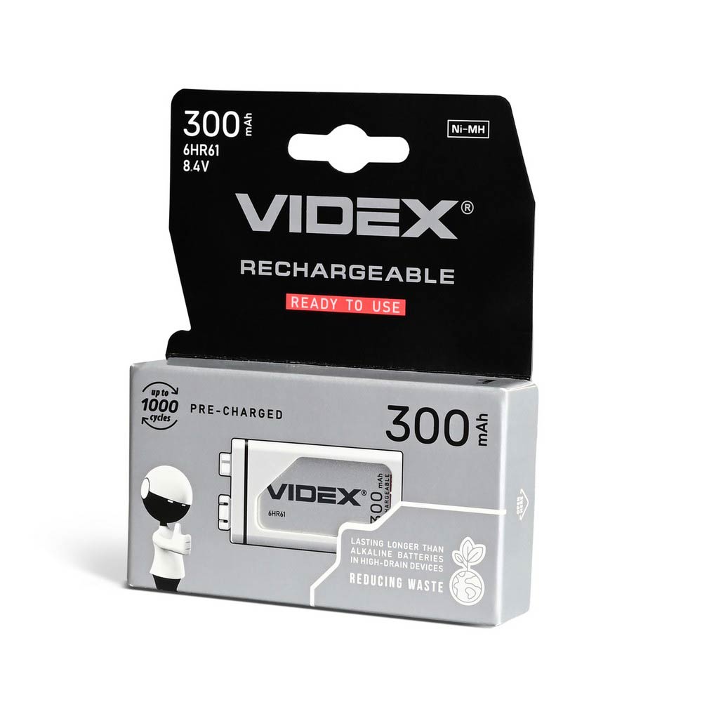Аккумуляторы Videx 6HR61 300mAh blister/1шт